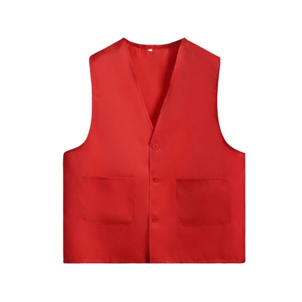 Chaleco Industrial De Gabardina Con Botón y Botón Oculto. 65% Polyester / 35% Polyester - Image 2