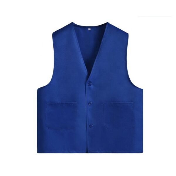 Chaleco Industrial De Gabardina Con Botón y Botón Oculto. 65% Polyester / 35% Polyester - Image 3