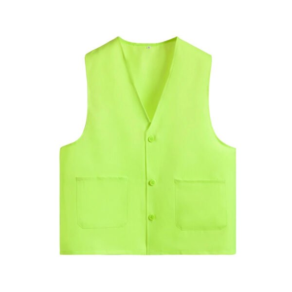 Chaleco Industrial De Gabardina Con Botón y Botón Oculto. 65% Polyester / 35% Polyester - Image 4
