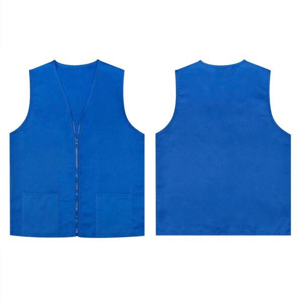 Chaleco Industrial De Gabardina Con Zipper. 65% Polyester / 35% Polyester