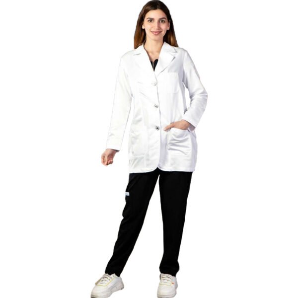 Bata Tipo Medico Clinical Pro Emma Dama 75% poliéster, 20% rayon y 5% spandex